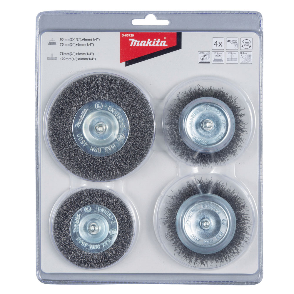 SET 4 BROSSES PERCEUSES - MAKITA - D-65729