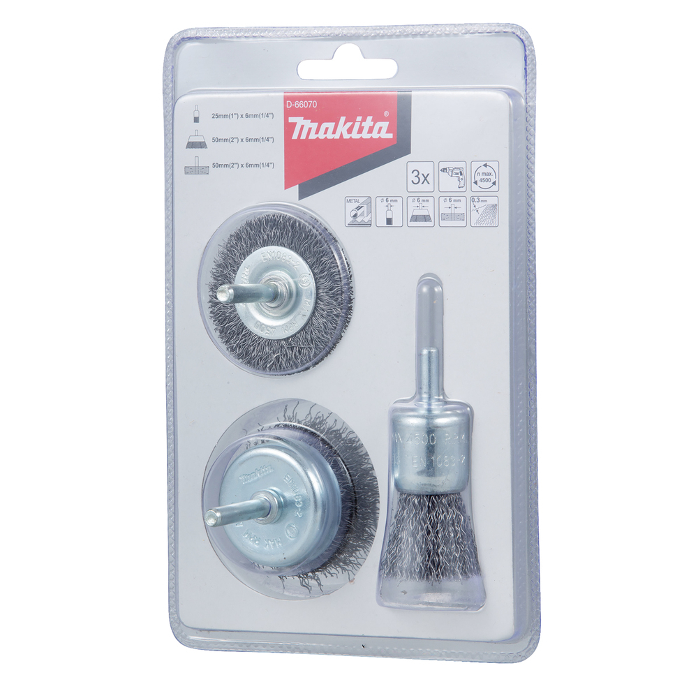 SET 3 BROSSES PERCEUSES - MAKITA - D-66070