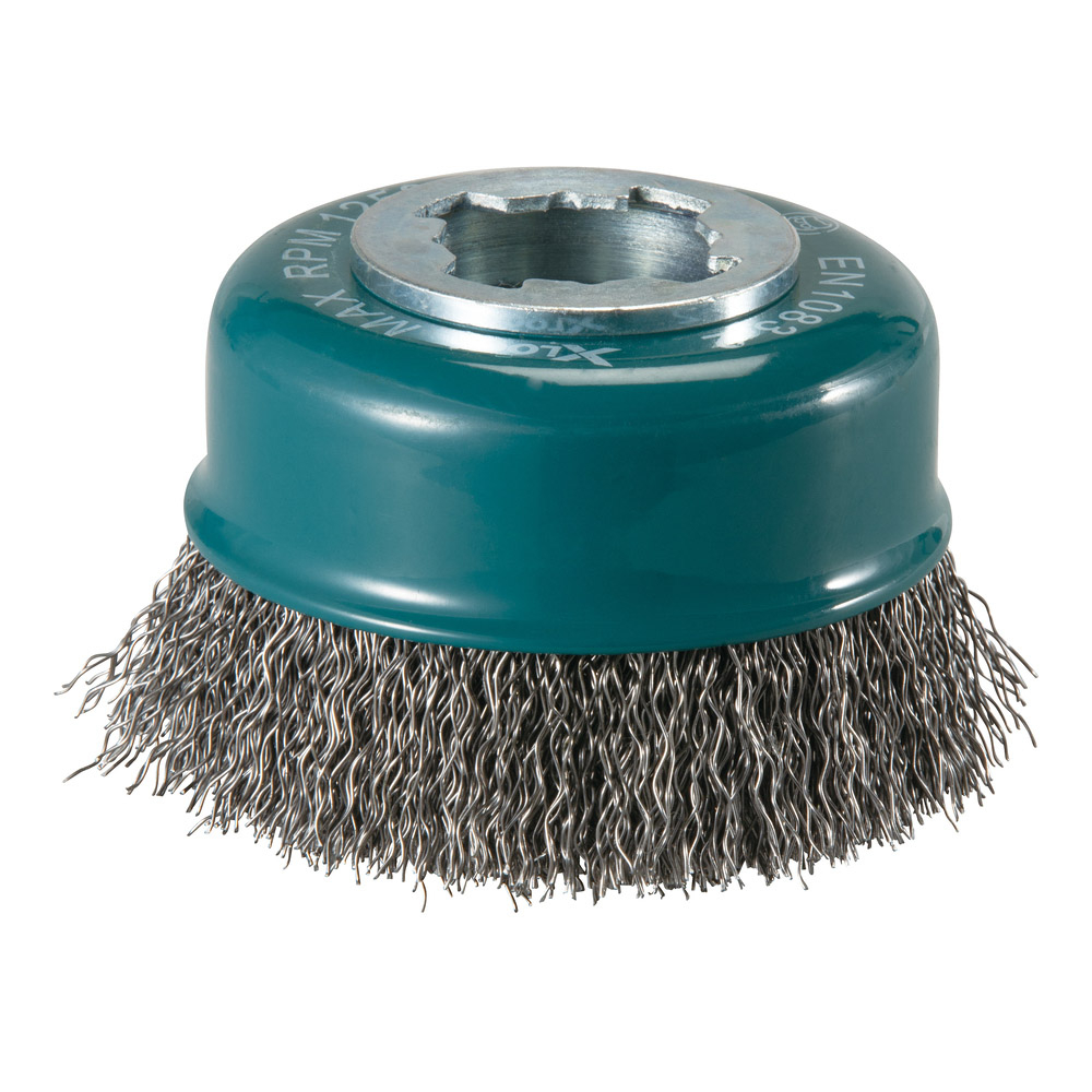 BROSSE BOISSEAU X-LOCK 75MM FILS ACIER ONDULÉS - MAKITA - D-73396