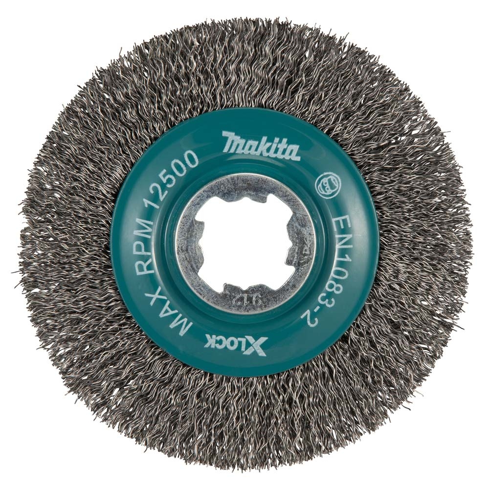 BROSSE CONIQUE X-LOCK 115MM FILS ACIER ONDULÉS MAKITA - D73427