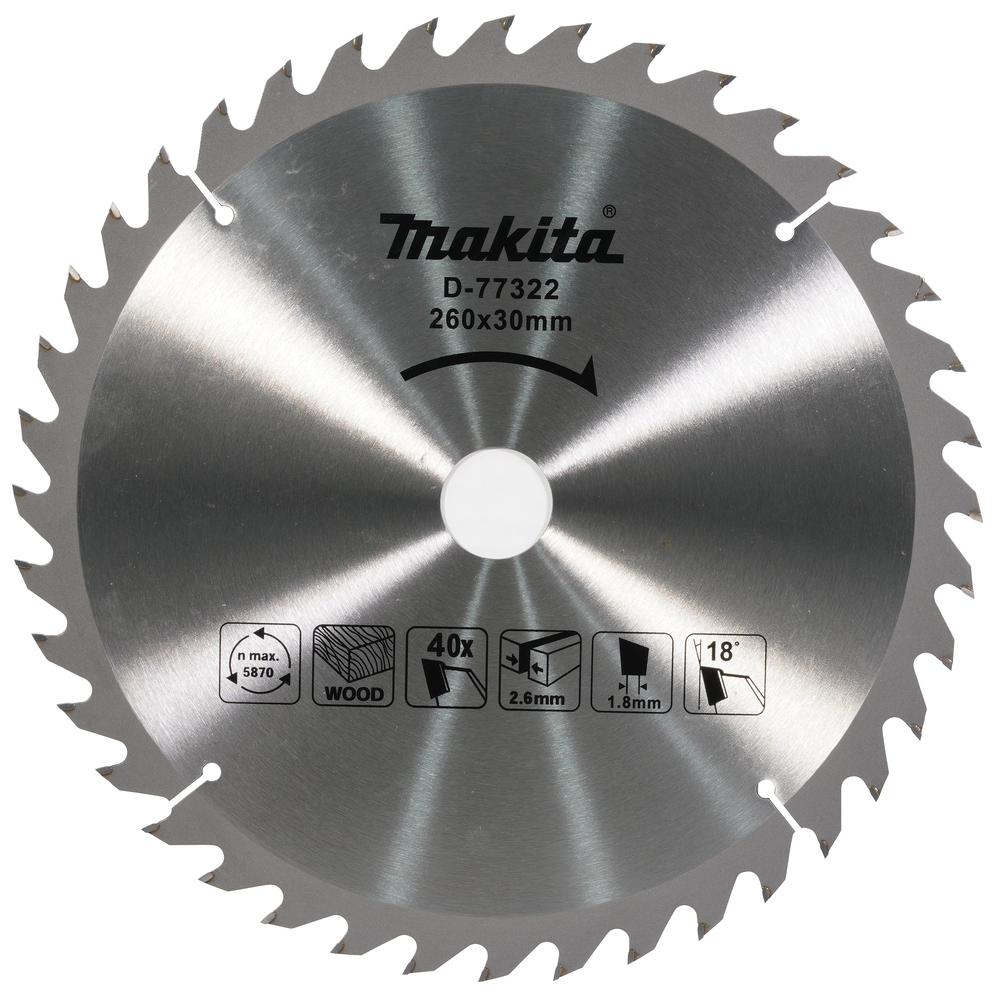 Lame de scie circulaire TCTX40T 260 mm - MAKITA - D-77322