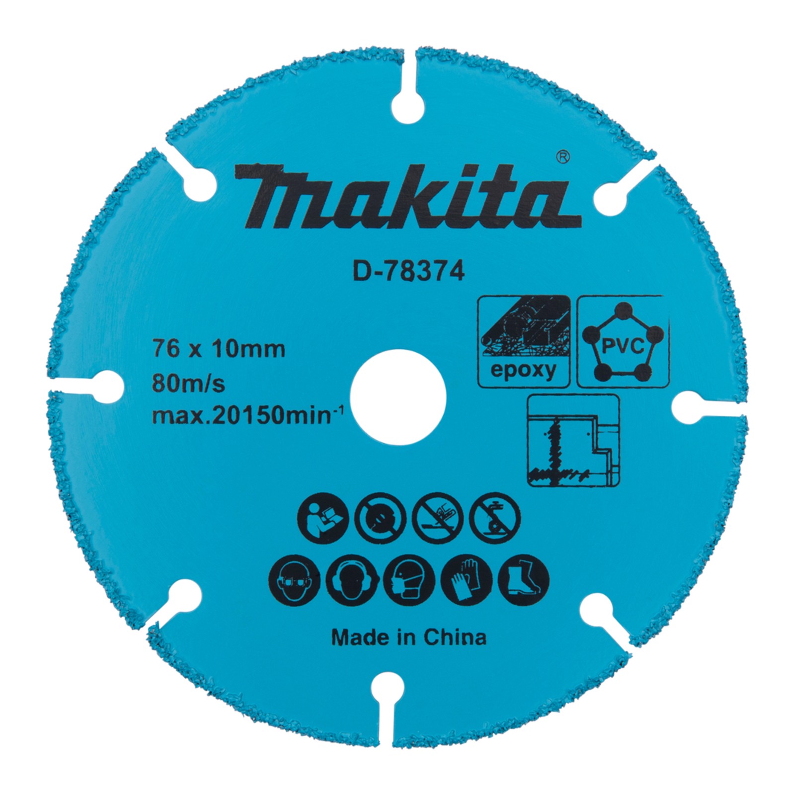 Disque à concrétion carbure tungstène Ø76 mm support 10 mm MAKITA D-78374