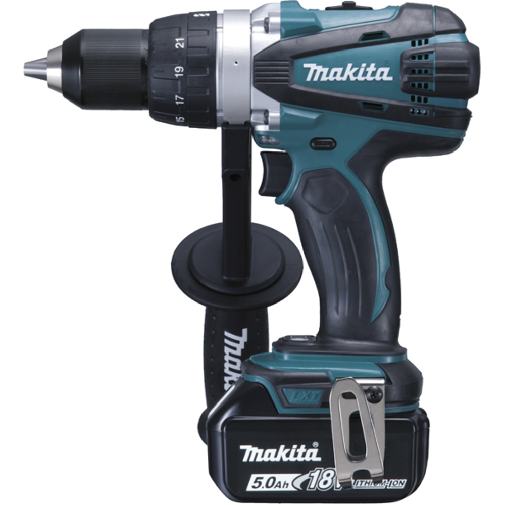 Perceuse visseuse sans fil 18 V 2 batteries 5 Ah 13 mm et un coffret MAK PAC - MAKITA - DDF458RTJ