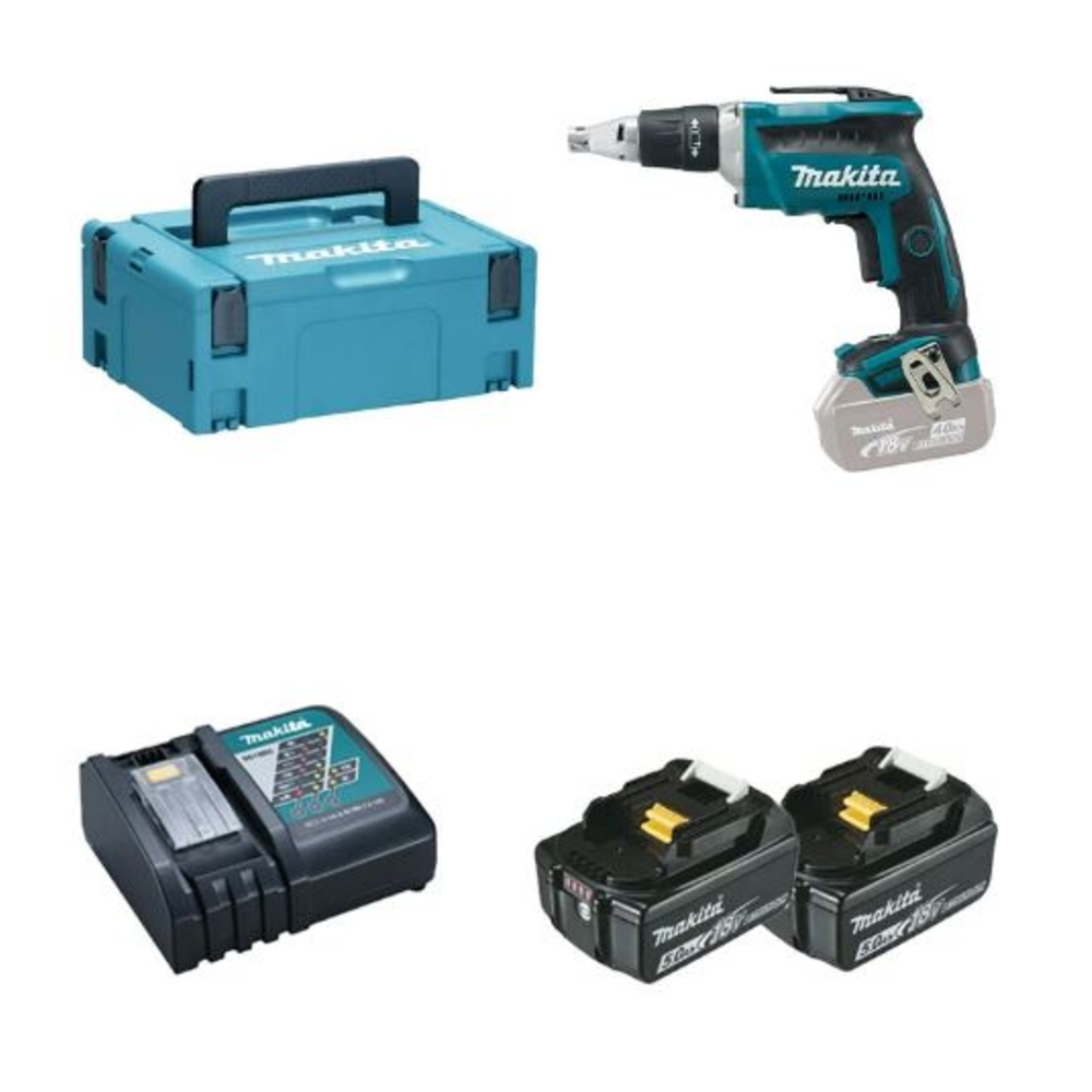 Visseuse plaque de plâtre sans fil 18 V 2 batteries - MAKITA - DFS452RTJ