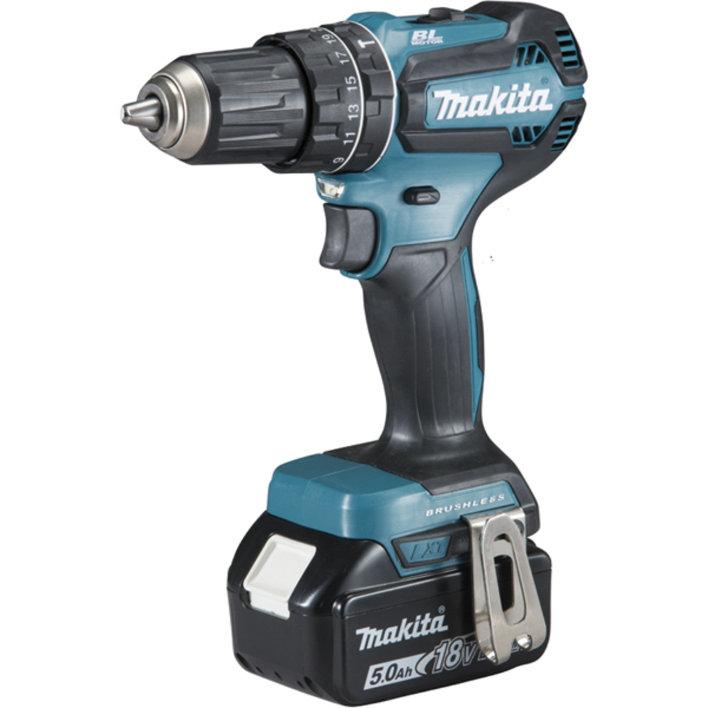Perceuse visseuse à percussion 18 V Li-Ion 5 Ah D13 mm - MAKITA - DHP485RTJ