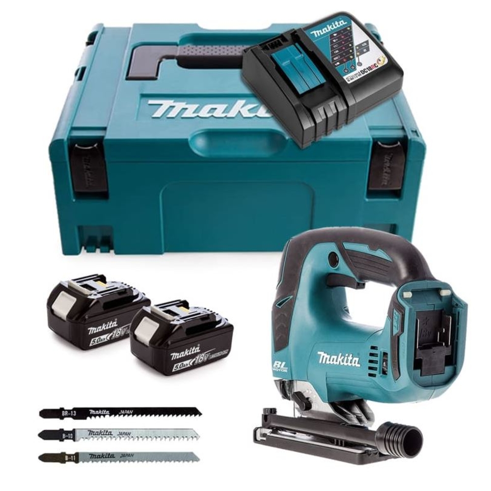 SCIE SAUTEUSE 18V AVEC BATTERIES 5 AH + LAMES - MAKITA - DJV182RTJ