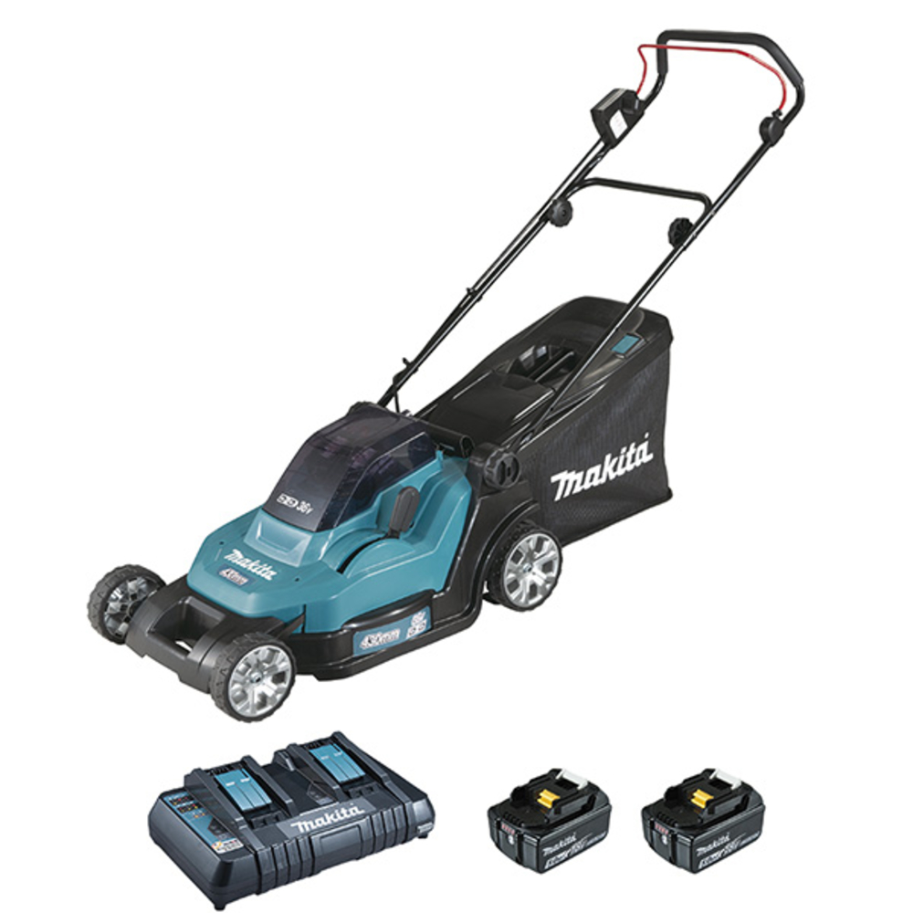 Tondeuse 36 V => 2 x 18 V Li-Ion 500 m² de tonte - MAKITA - DLM432PT2