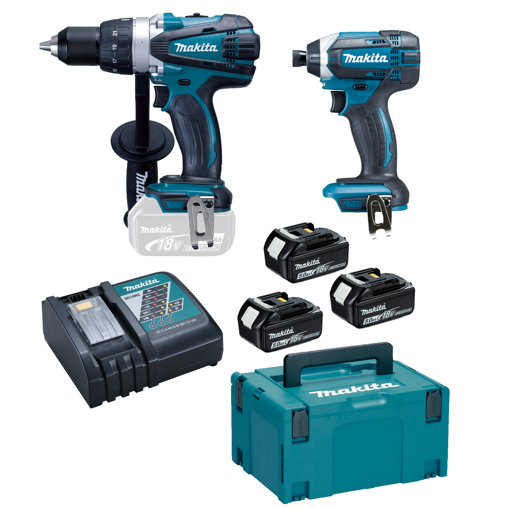 ENSEMBLE 2 MACHINES PERCEUSE DDF458 + VISSEUSE A CHOCS DTD152 - MAKITA - DLX2144TJ1