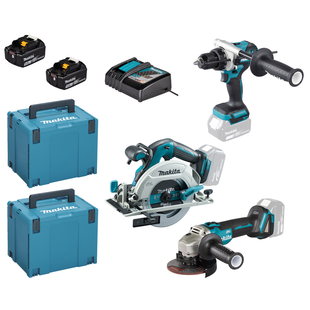 Ensemble de 3 machines 18 V Li-Ion - MAKITA - DLX3203PTJ