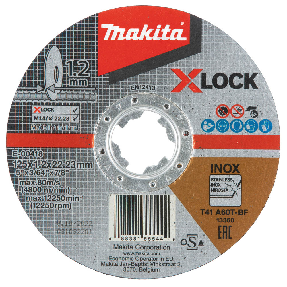 DISC TRONC INOX X-LOCK 125x1.2x22.23 A60T - MAKITA - E-00418
