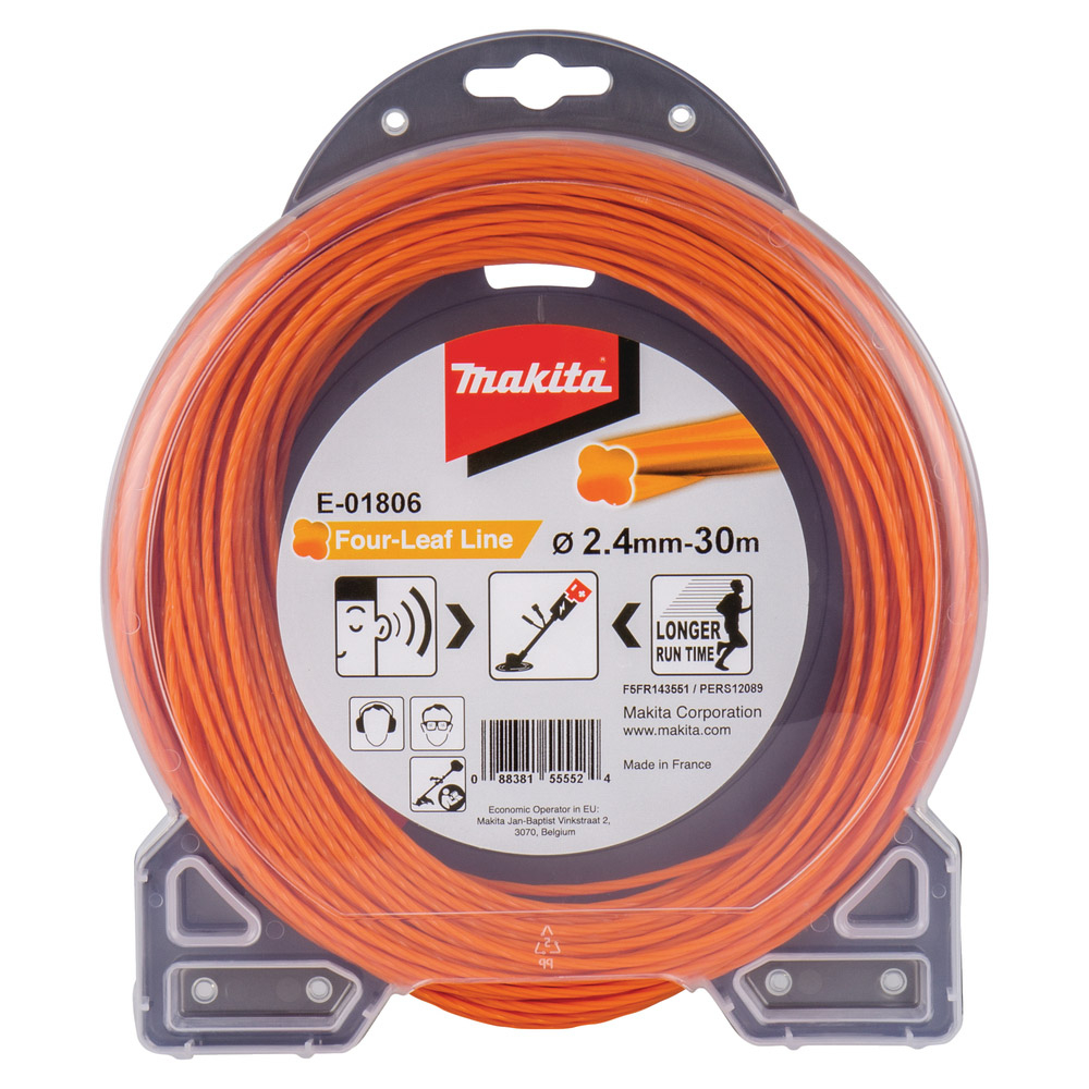 Fil nylon hélicoïdal Dfil 2.4 mm long. 30 m pour débroussailleuse - MAKITA - E-01806