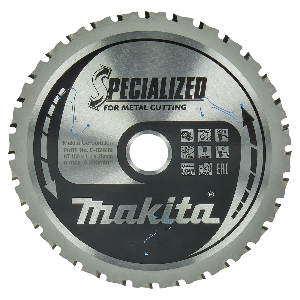 Lame carbures Specialized Métal épais jusqu'à 12mm pour scies circulaires à métaux - MAKITA - E-02939