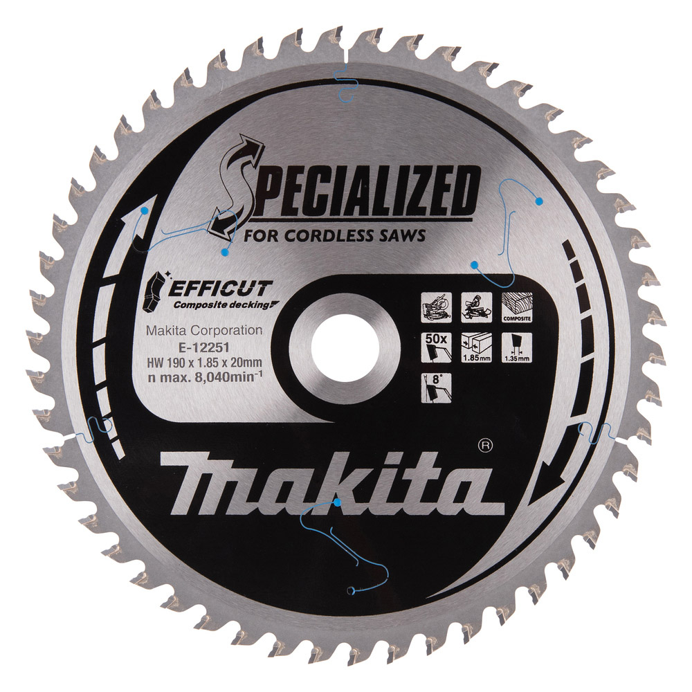 LAME CIRC EFFICUT BOIS COMPOSITE 190x20MM 50D - MAKITA - E-12251