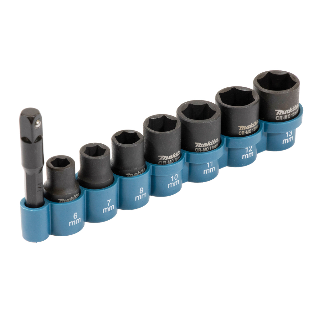 SET DE 8 DOUILLES 1/2'' + ADAPTATEUR 1/4'' MAKITA - E12289