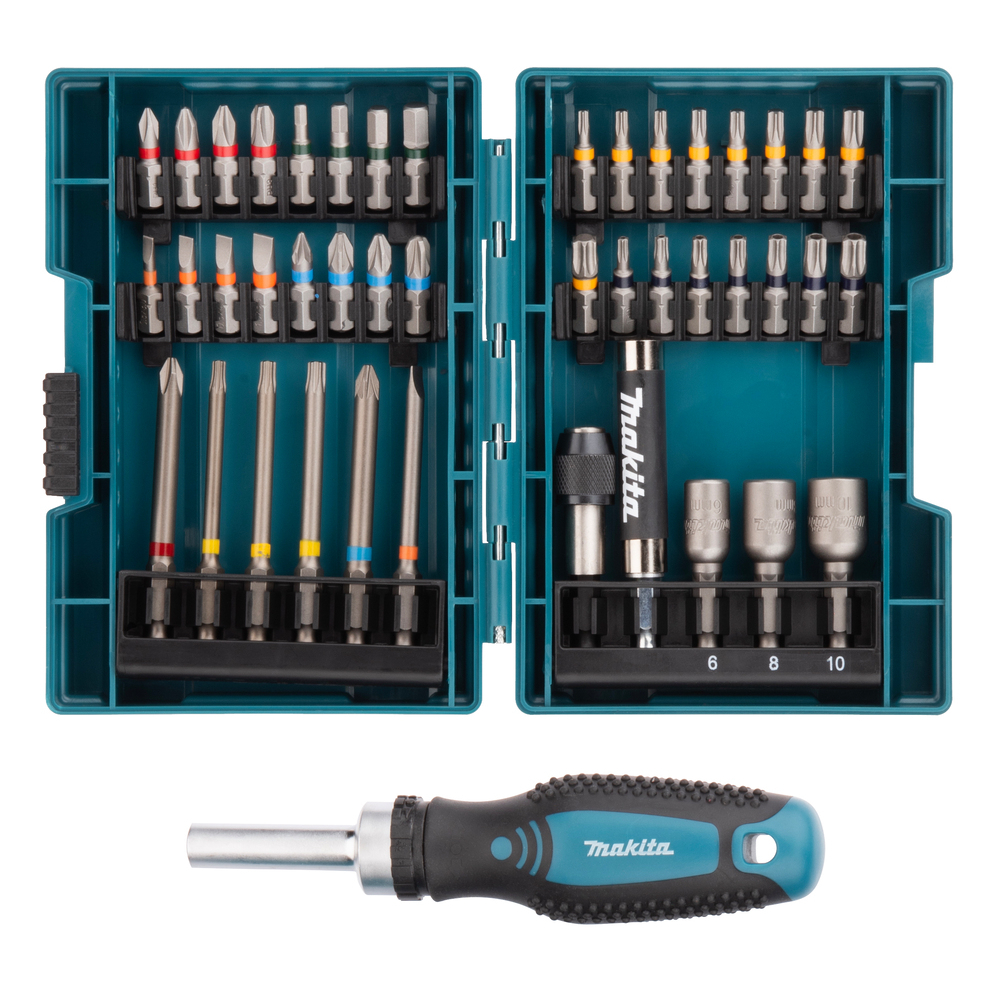 Coffret 43 accessoires de vissage + tournevis à cliquet - MAKITA - E-25096