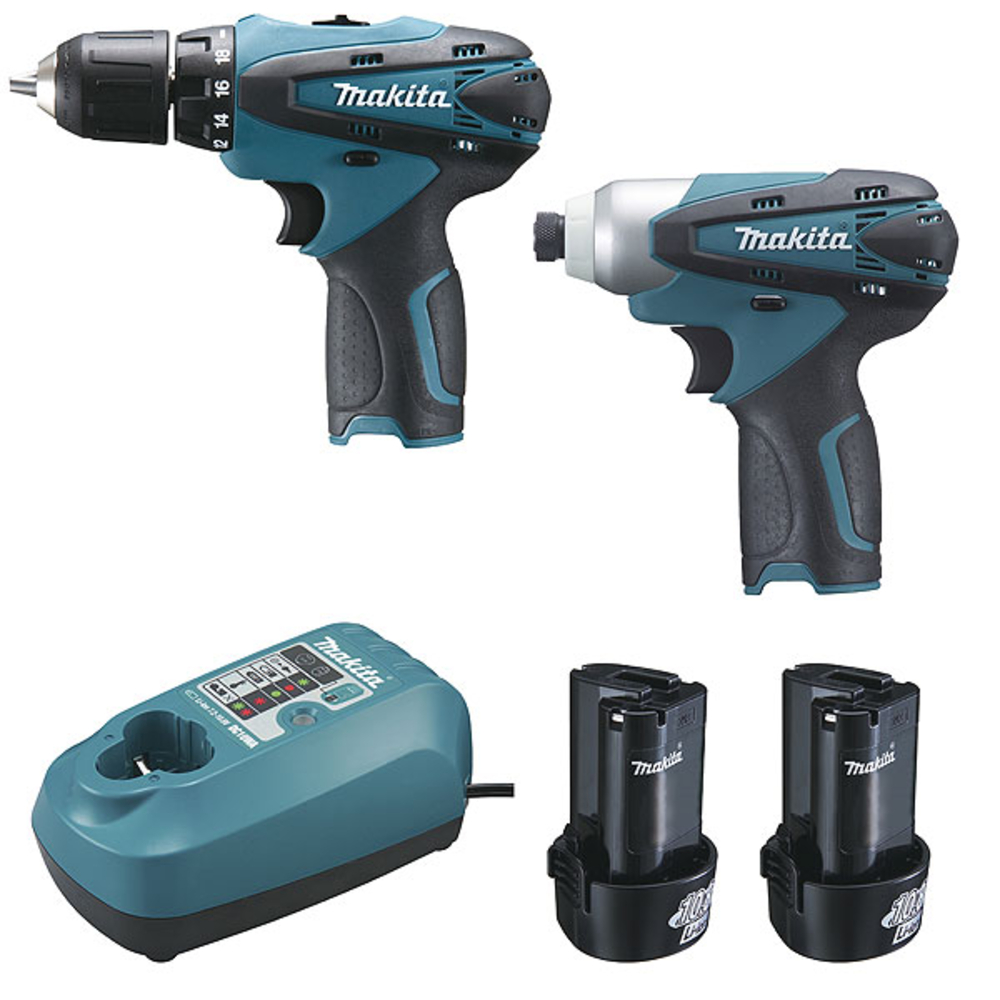 Ensemble de 2 machines 10,8 V Li-Ion 1,3 Ah DF330D + TD090D - MAKITA - LCT204J
