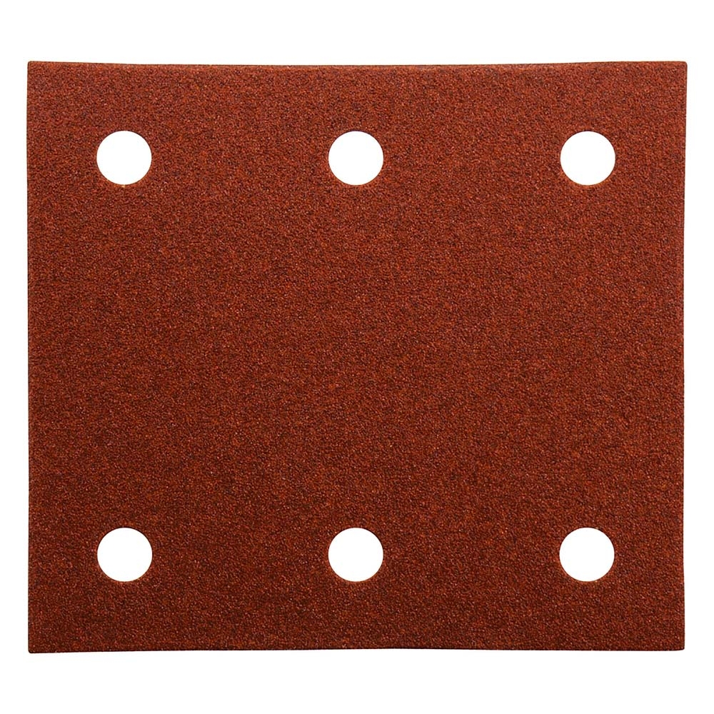 10 FEUILLES RECTANGULAIRES ABRASIVES 114X102 MM GRAIN 100 - 3 + 3 TROUS - MAKITA - P-33118