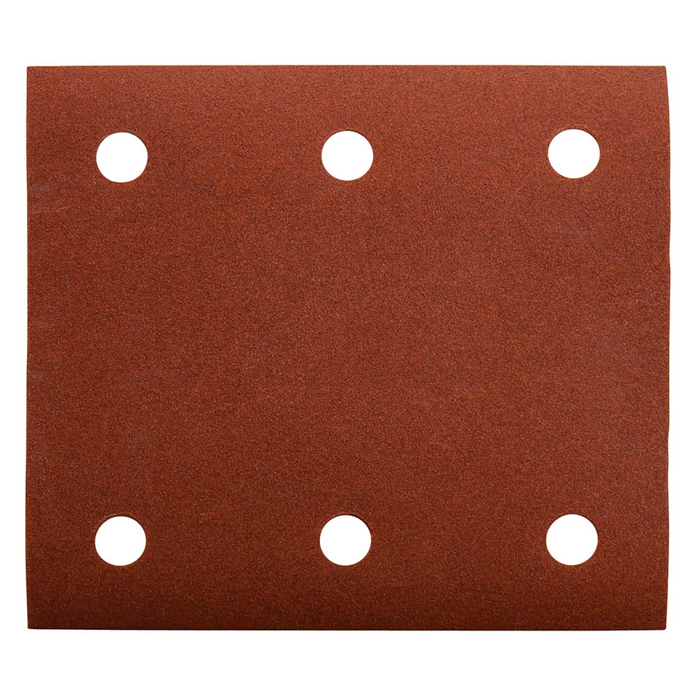 10 FEUILLES RECTANGULAIRES MAKITA ABRASIVES 114X102 MM GRAIN 240 - 3 + 3 TROUS - AUTO-AGRIPPANT-P330870-240