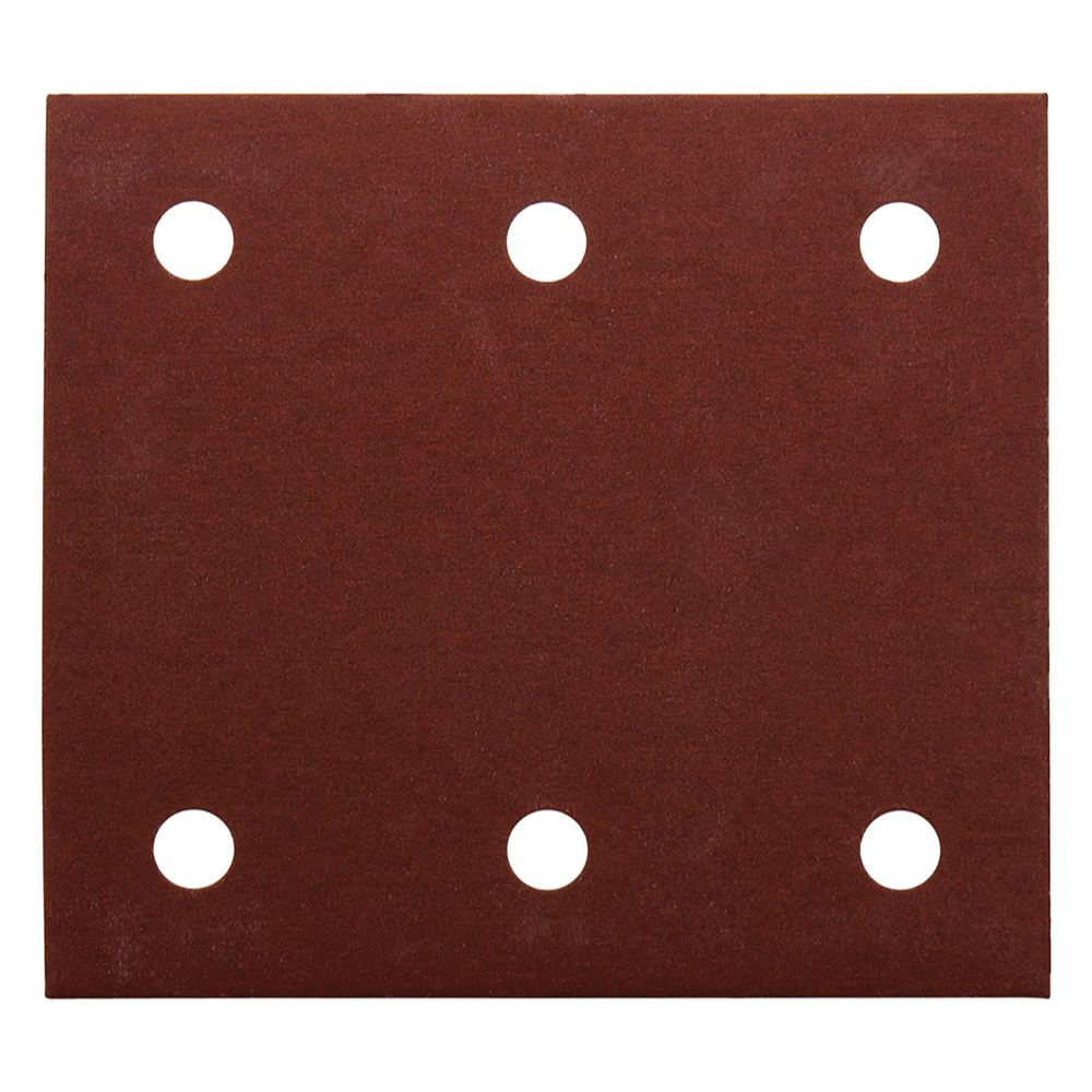 10 FEUILLES RECTANGULAIRES ABRASIVES 114X102 MM GRAIN 320 - 3 + 3 TROUS - MAKITA - P-33168