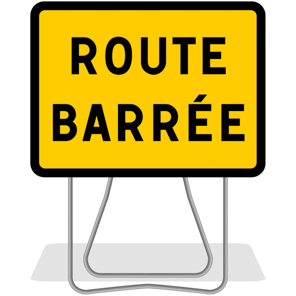 PANNEAU DE SIGNALISATION KC1 'ROUTE BARRÉE' 800X600MM T1 NADIA SIGNALISATION - 1000146