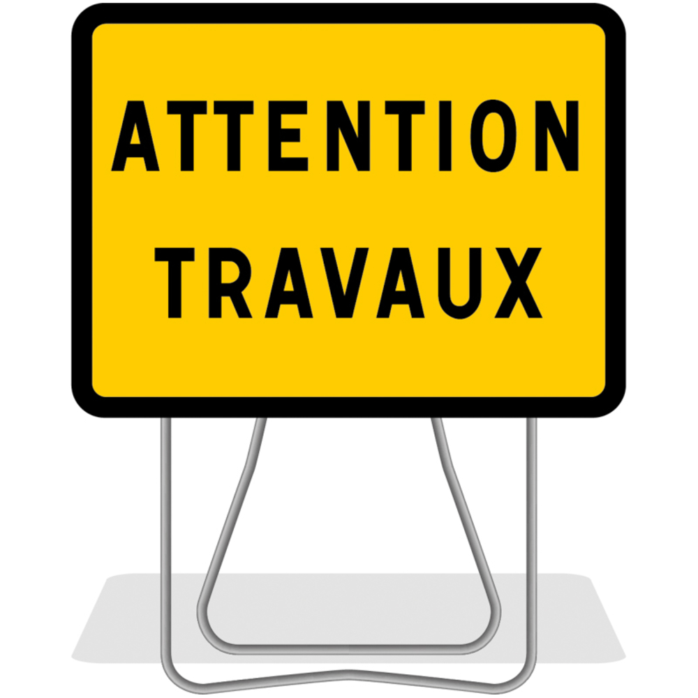 PANNEAU DE SIGNALISATION KC1 ATTENTION TRAVAUX 800X600MM CLASSE 1 NADIA - 1000153