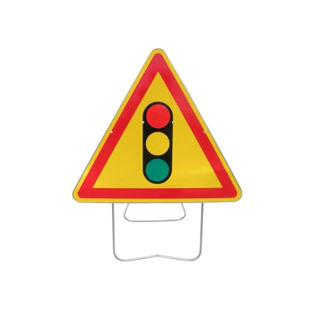 PANNEAU DE SIGNALISATION AK17 1000 CLASSE 1 FEUX TRICOLORES + PIED - NADIA SIGNALISATION - 1000399