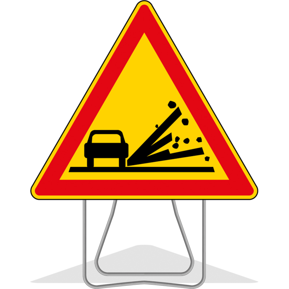 Panneau de signalisation AK22 1000 classe T1 projections de gravillons + PIED - NADIA SIGNALISATION - 1000436