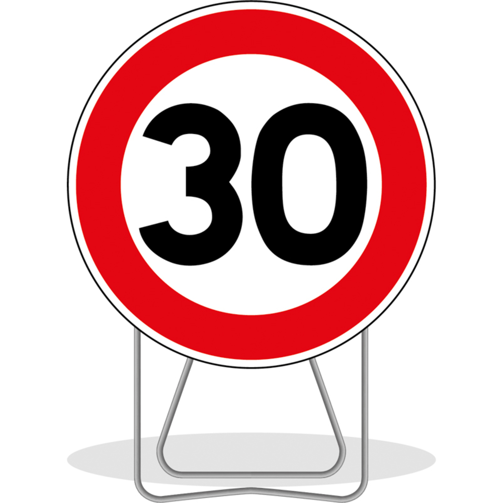 PANNEAU DE SIGNALISATION BK14 LIMITATION 30KMH 650mm T1 NADIA SIGNALISATION N002PDIS650GALPSBK14