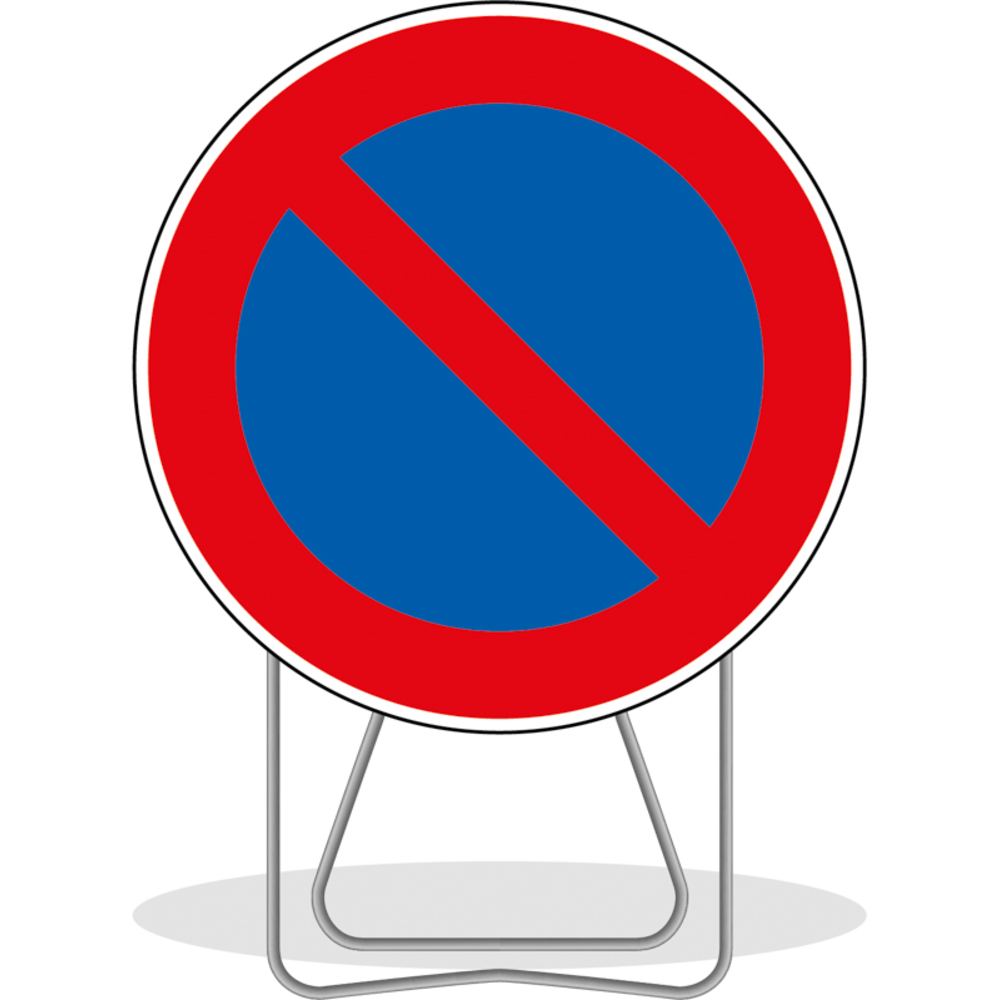 PANNEAU DE SIGNALISATION BK6A1 INTERDICTION DE  STATIONNER 850MM CL2 NADIA SIGNALISATION N002PDIS850GALPS2BK6