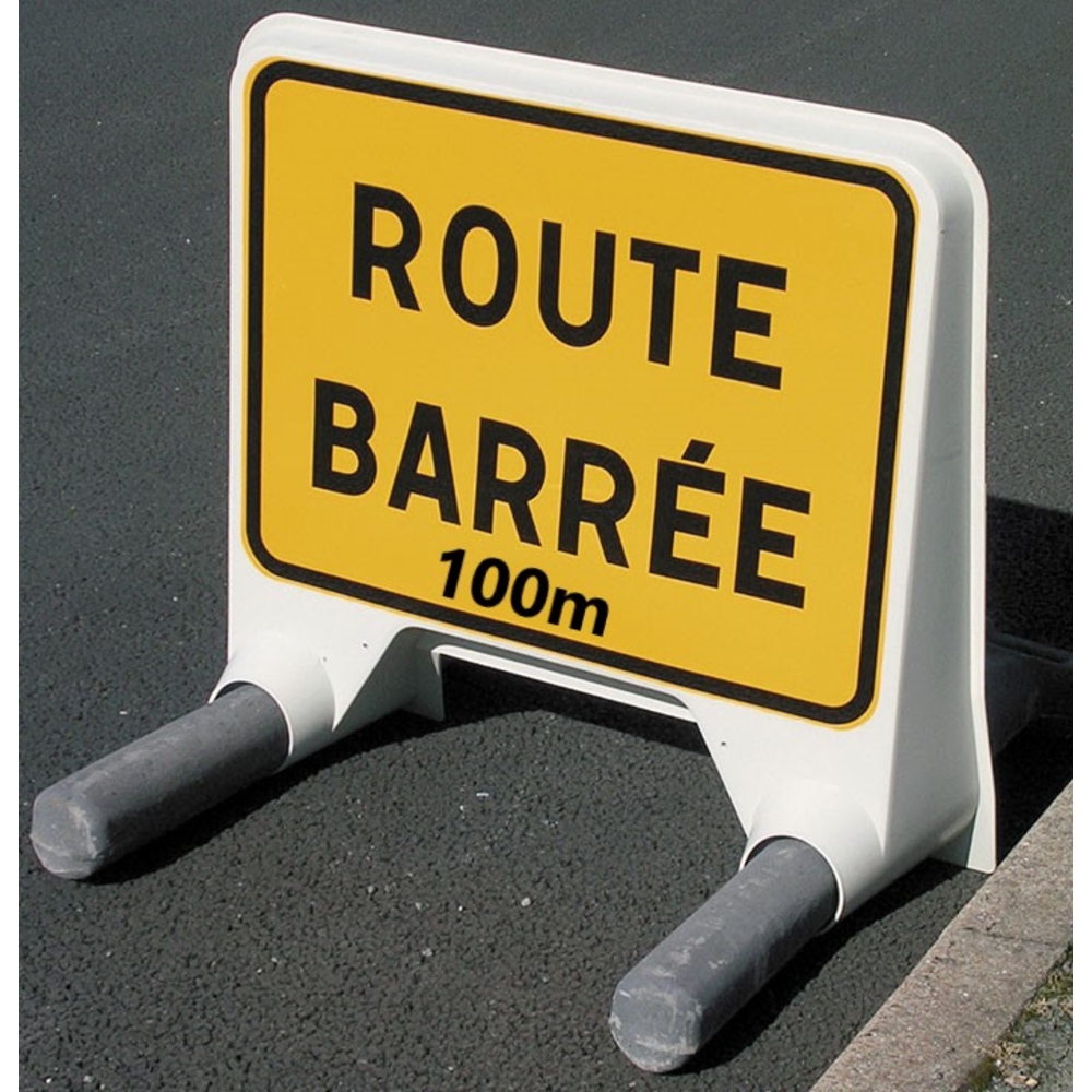 PANNEAU MISTRAL KC1 ROUTE BARREE D800 AVEC DISQUE DISTANCE T1 NADIA SIGNALISATION 201906