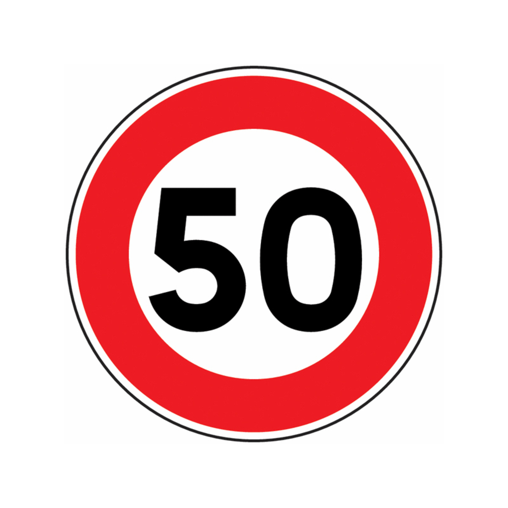 Panneau BK14 'Limité 50km/h' 850mm T2 PS - NADIA SIGNALISATION - 1009293 