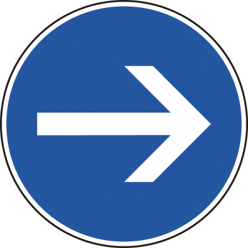 Disque Obligation de tourner à droite avant le panneau 450 B21.1 cl1 - NADIA SIGNALISATION - 1011579