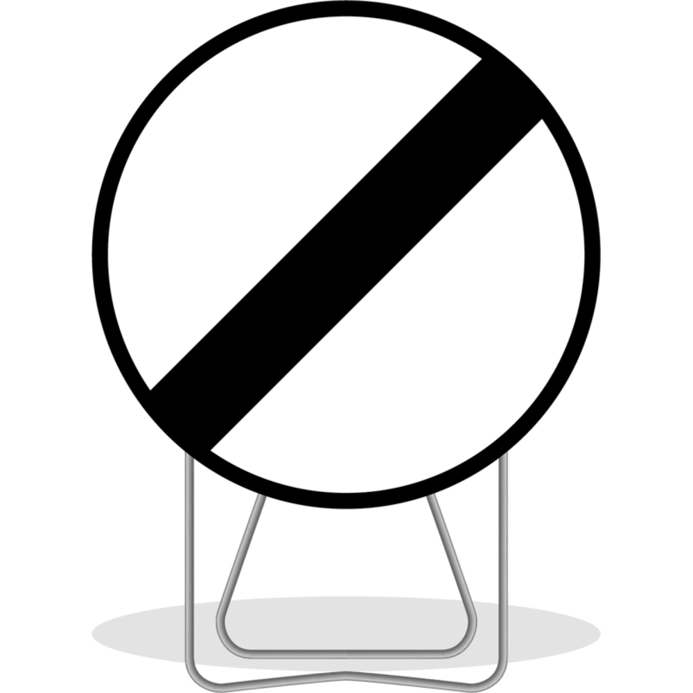 PANNEAU BK31 FIN INTERDICTION 850MM T1 NADIA SIGNALISATION - N002BK31850CLT1PS