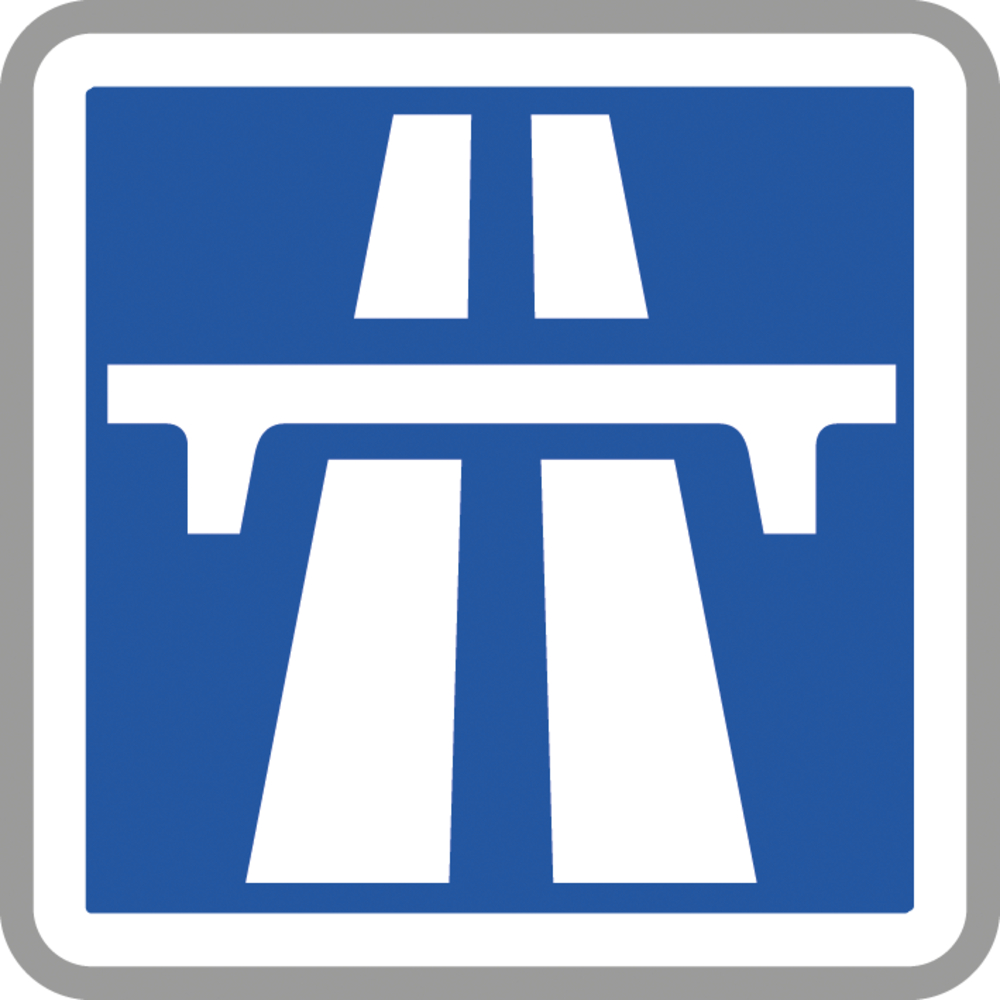 Panneau carré début section autoroute 350 Ecolign C207 cl1 - NADIA SIGNALISATION - CAR350E1C207