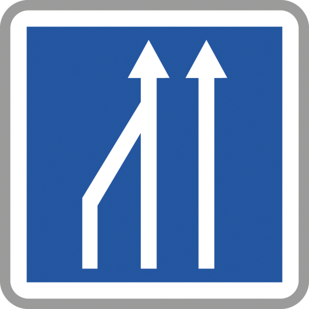 Panneau carré réduction voies route 350 Ecolign C28ex2 cl1 - NADIA SIGNALISATION - CAR350E1C28ex2