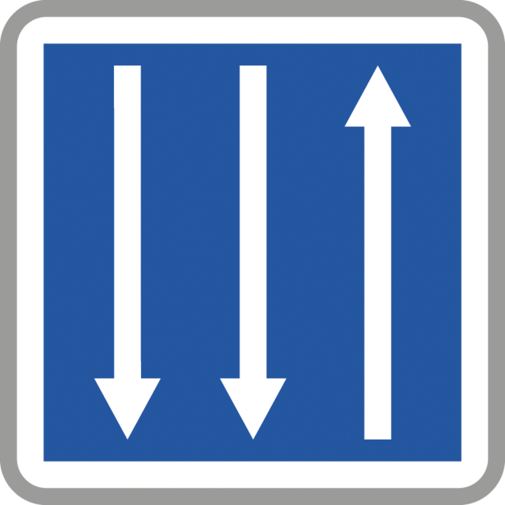 Panneau carré route trois voies directionnelles 350 Ecolign C29c cl1 - NADIA SIGNALISATION - CAR350E1C29c