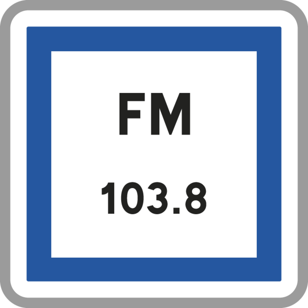 Panneau carré Information Fréquence Émission Circulation 350 CE22 cl1 - NADIA SIGNALISATION - CAR350E1CE22
