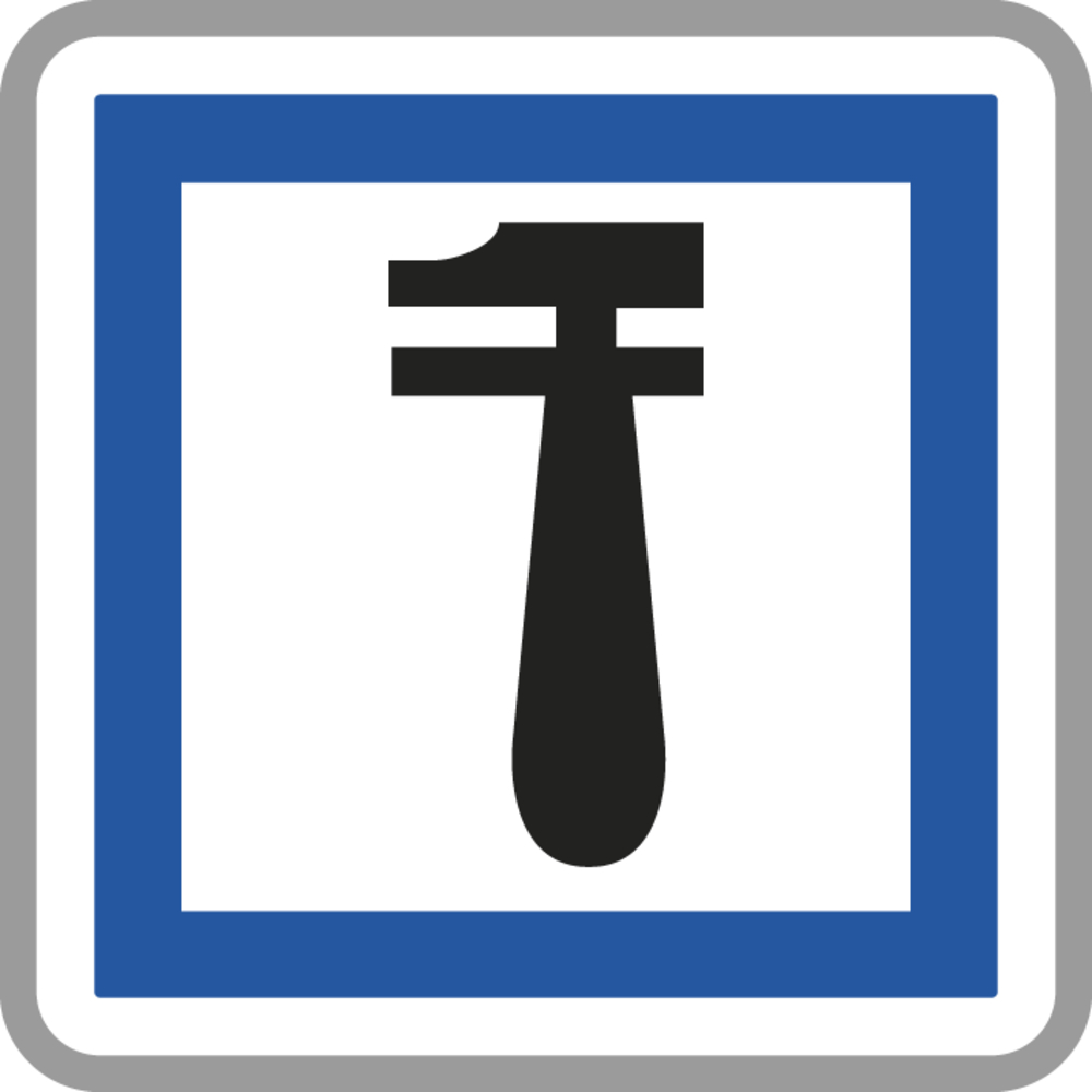 Panneau carré Poste de dépannage 350 Ecolign CE28 cl1 - NADIA SIGNALISATION - CAR350E1CE28