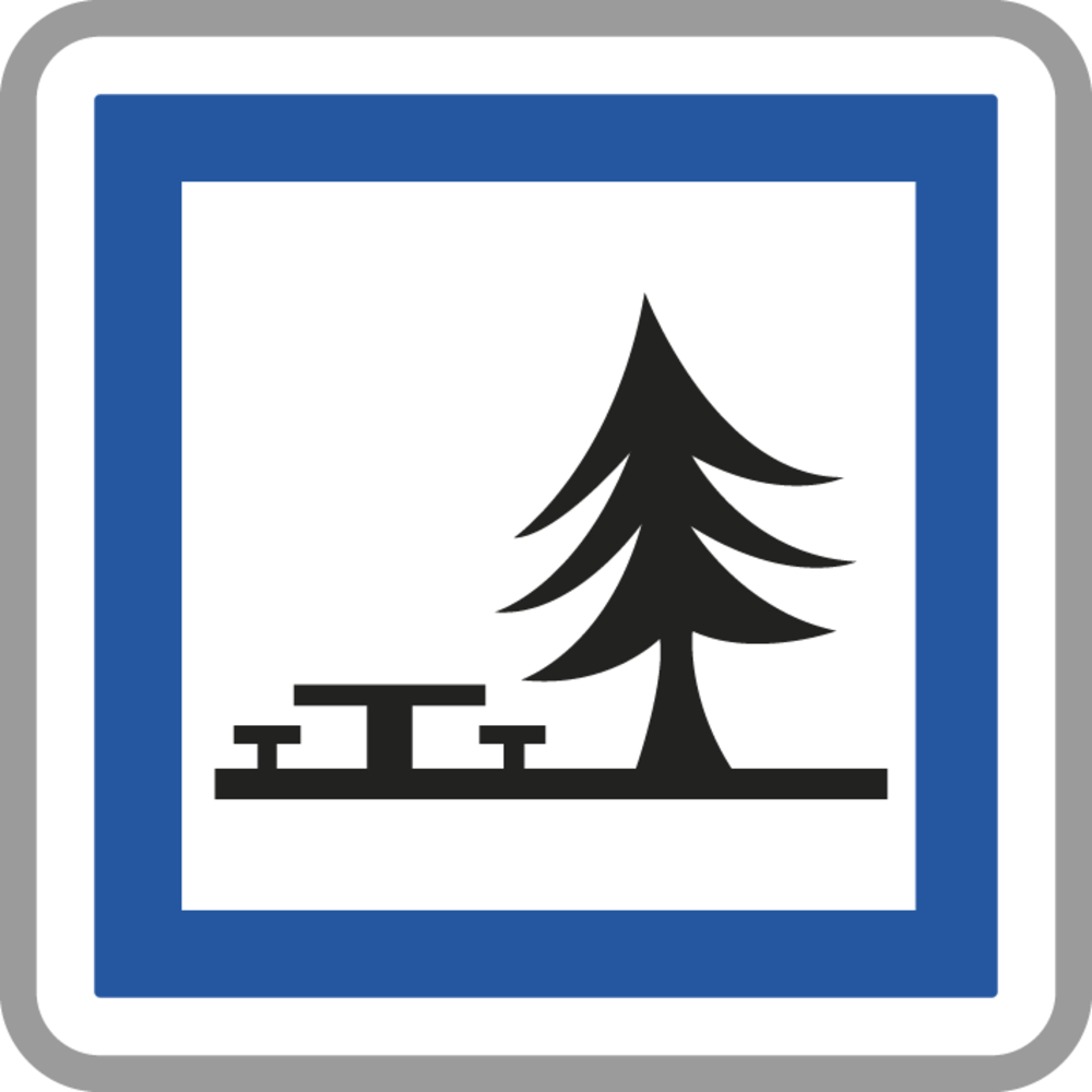 Panneau carré Emplacement pour pique-nique 350 Ecolign CE7 cl1 - NADIA SIGNALISATION - CAR350E1CE7