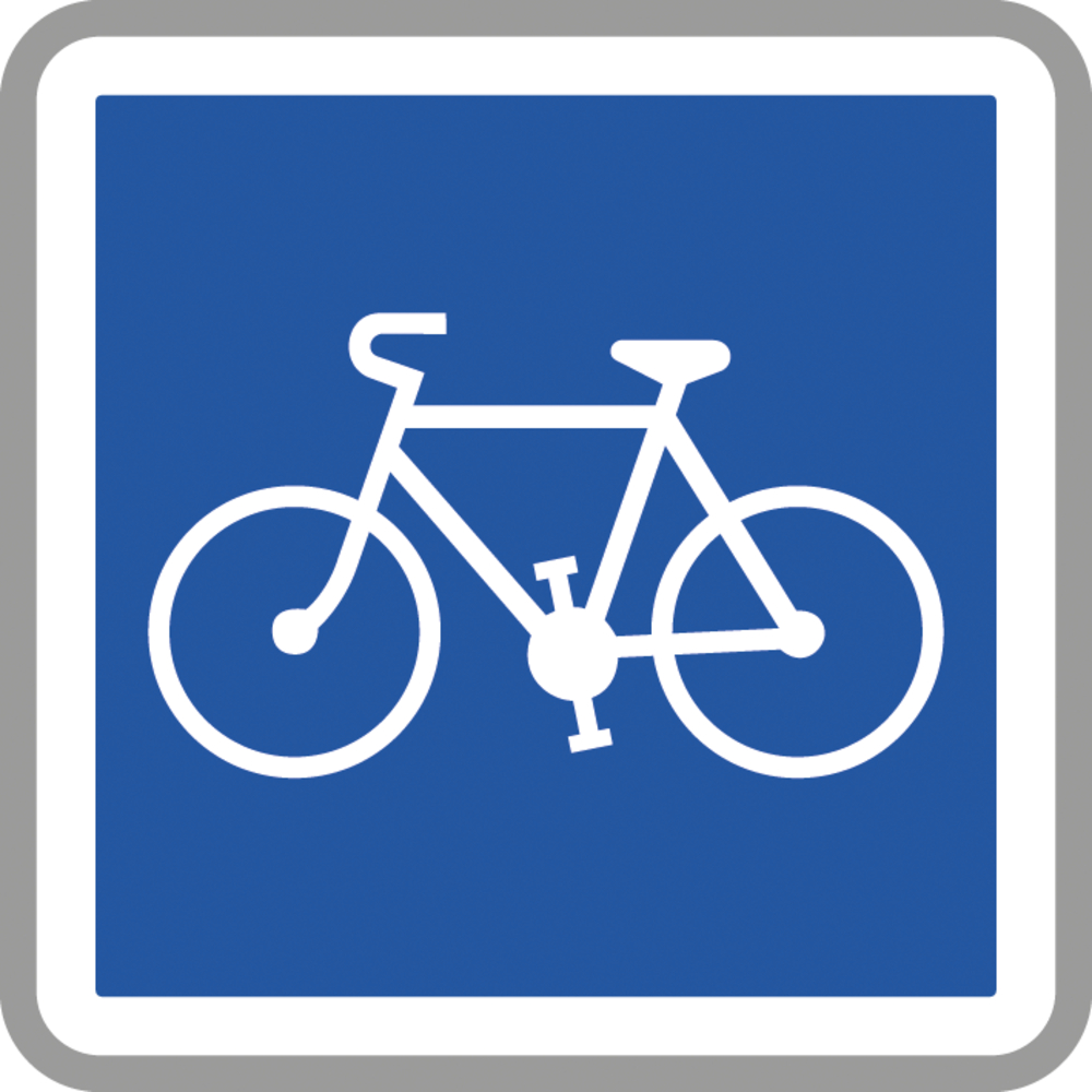 Panneau carré accès conseillé piste cyclable 350 Ecolign C113 cl2 - NADIA SIGNALISATION - CAR350E2C113