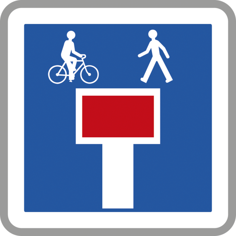 Panneau carré Impasse issue piétons cyclistes 350 Ecolign C13d cl2 - NADIA SIGNALISATION - CAR350E2C13d