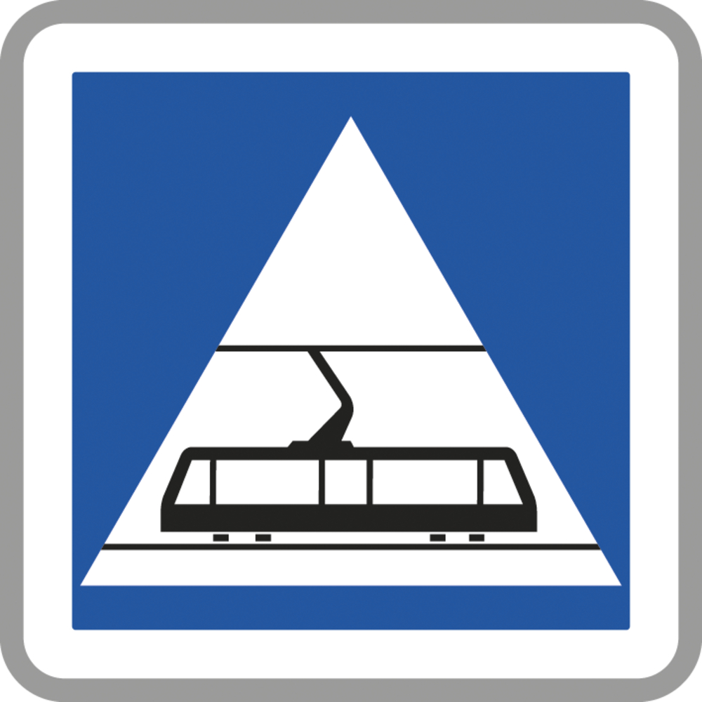 Panneau carré Traversée tramways 350 Ecolign C20c cl2 - NADIA SIGNALISATION - CAR350E2C20c