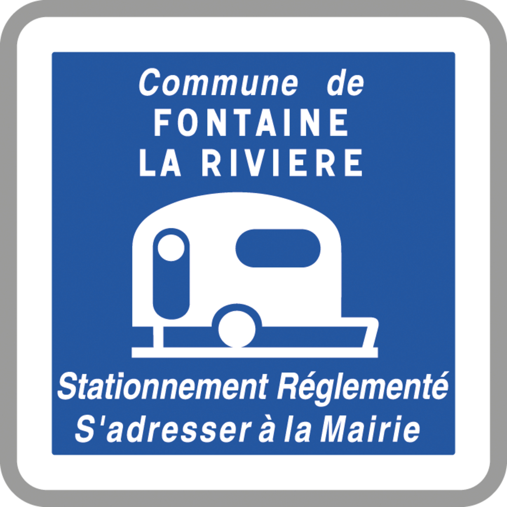Panneau carré Stationnement réglementé caravanes 350 Ecolign C23 cl2 - NADIA SIGNALISATION - CAR350E2C23