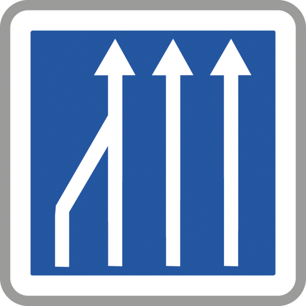 Panneau carré réduction voies route chaussées séparées 350 Ecolign C28ex3 cl2 - NADIA SIGNALISATION - CAR350E2C28ex3