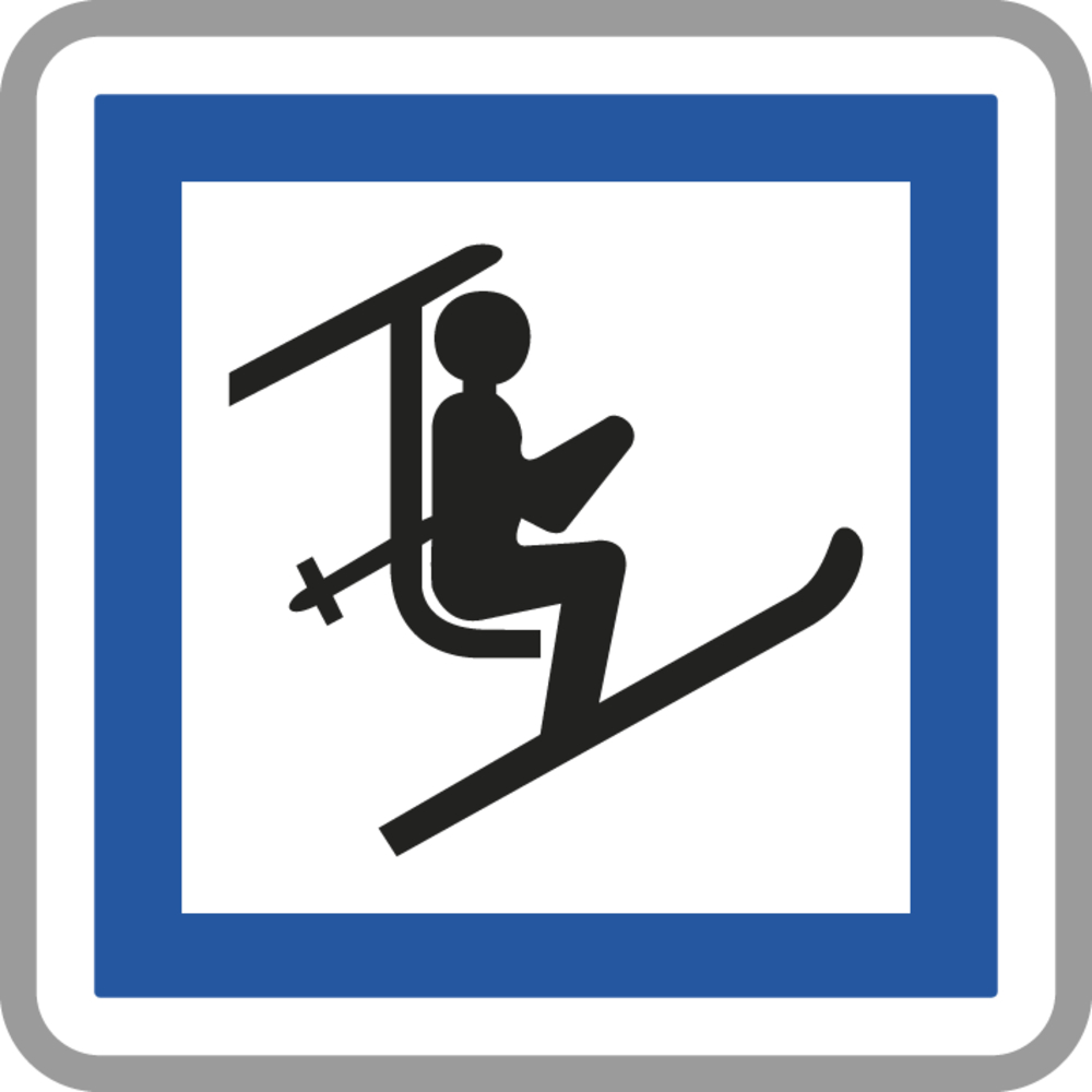 Panneau carré point départ télésiège/télécabine 350 Ecolign CE20b cl2 - NADIA SIGNALISATION - CAR350E2CE20b