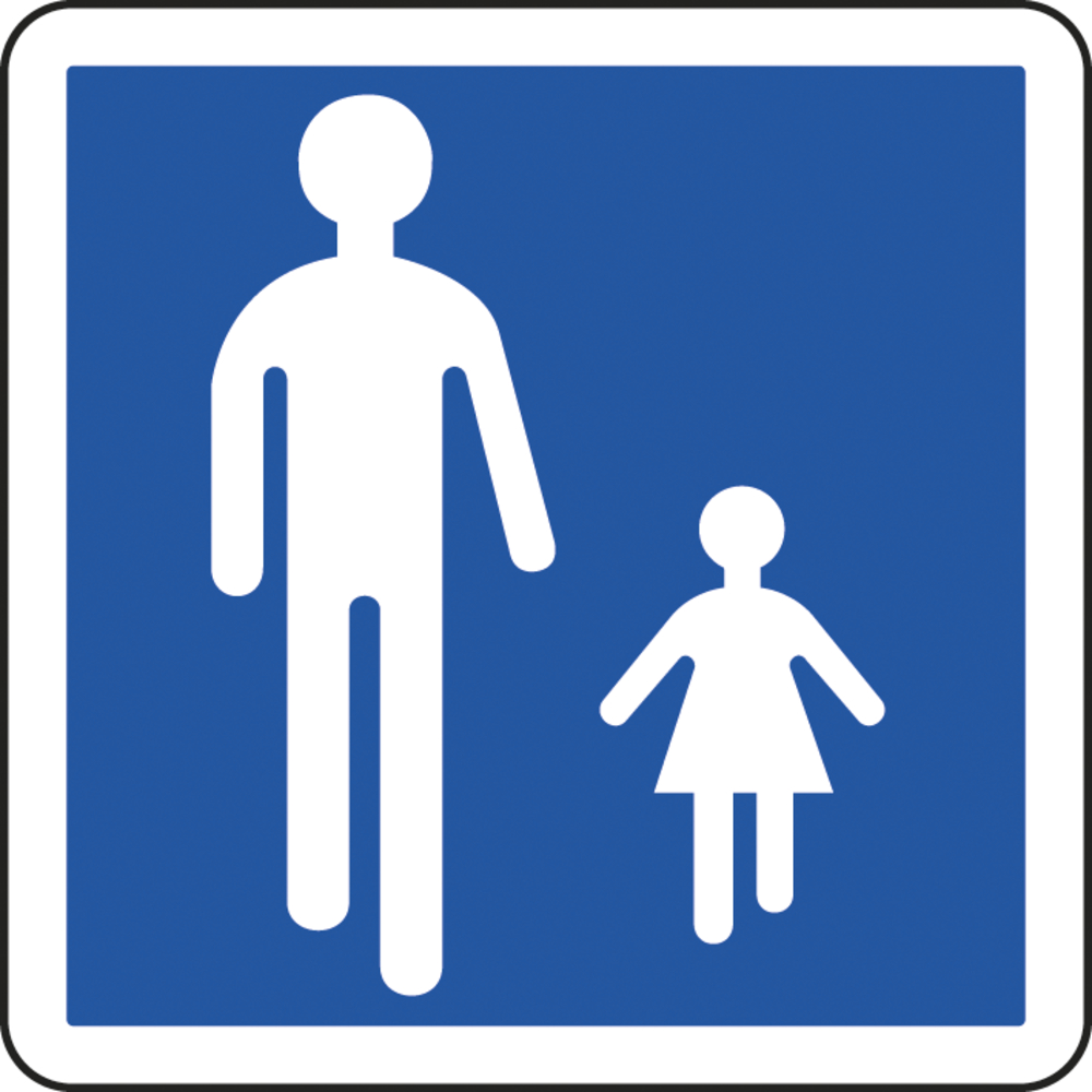 Panneau carré entrée aire piétonne 500 Ecolign B54 cl1 - NADIA SIGNALISATION - CAR500E1B54