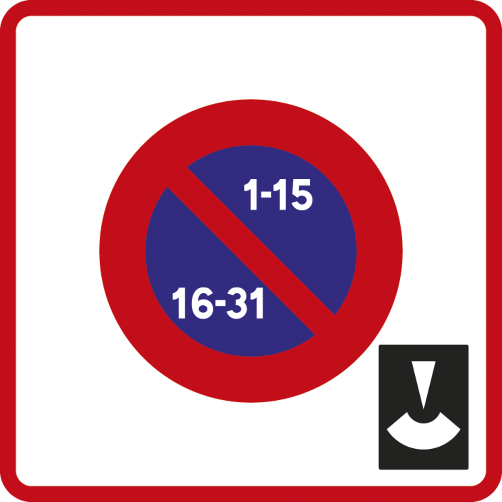 Panneau Carré Stationnement Unilatéral Disque 500 Ecolign B6b5 cl1 - NADIA SIGNALISATION - CAR500E1B6b5