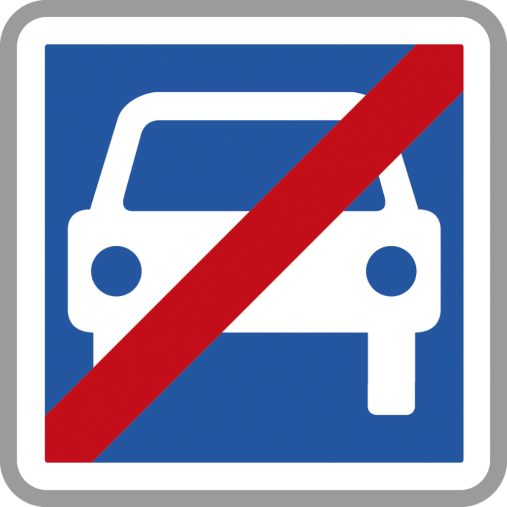 Panneau carré Fin de route à accès réglementé 500 Ecolign C108 cl1 - NADIA SIGNALISATION - CAR500E1C108