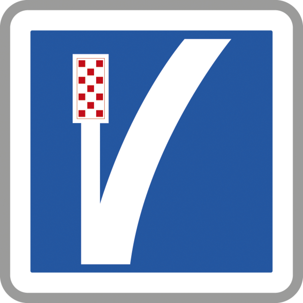 Panneau carré indication voie de détresse à gauche 500 Ecolign C26b cl1 - NADIA SIGNALISATION - CAR500E1C26b