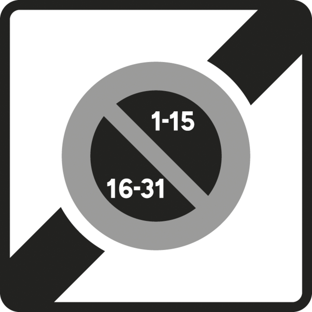 Panneau carré sortie zone stationnement alternance 500 Ecolign B50b cl2 - NADIA SIGNALISATION - CAR500E2B50b